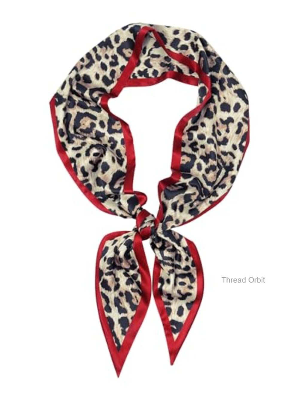 Polyester Skinny Scarf Leopard Print Hair Neck Purse Bag Wrap